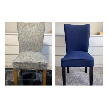 Navy Fabric Chair Transformation