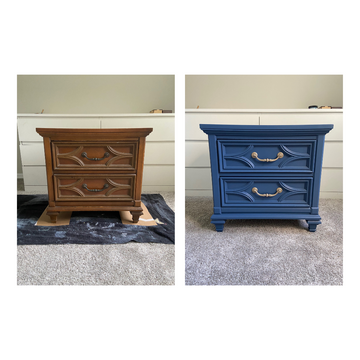 Deep Blue Nightstand Transformation