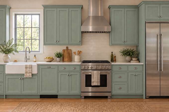 Olive cabinet color preview