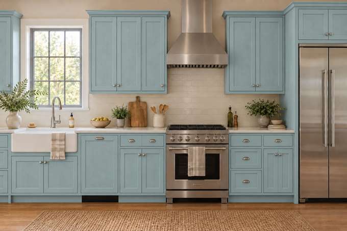 Sea Foam cabinet color preview