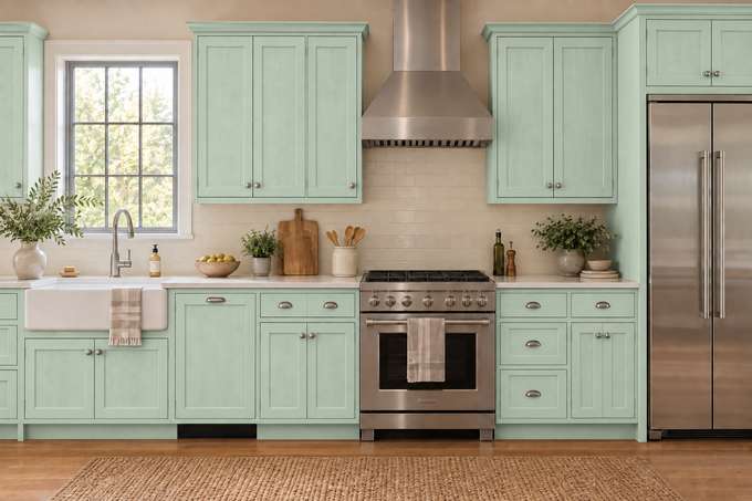 Sea Glass cabinet color preview